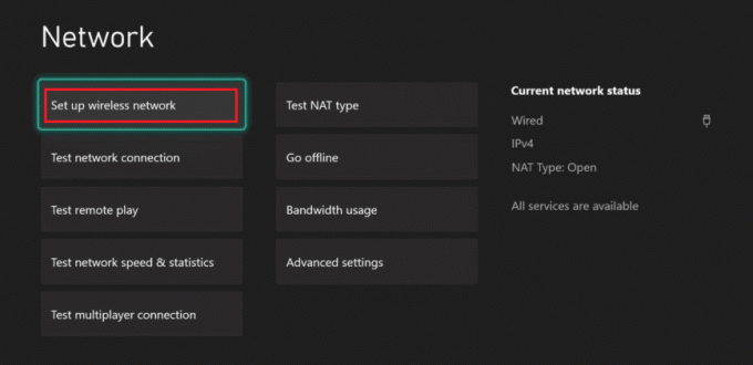 Selectați Configurare rețea fără fir | Cum vă puteți repara conectarea la Xbox One