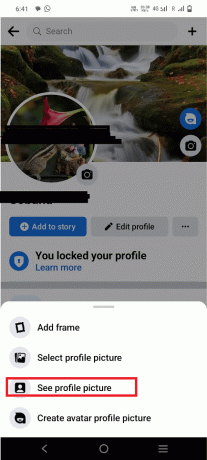 Bakstelėkite Žiūrėti profilio nuotrauką | Kaip pašalinti profilio nuotrauką „Facebook Mobile“.