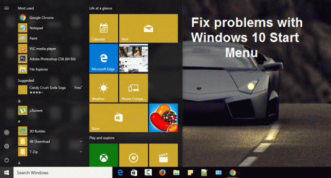 إصلاح مشاكل قائمة ابدأ في Windows 10