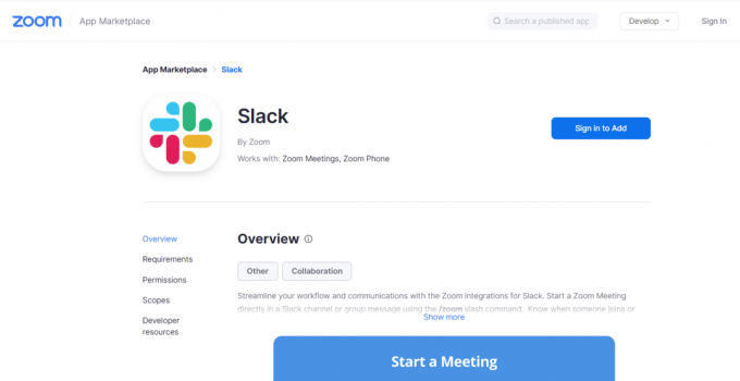 Página web oficial de Slack