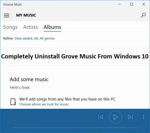 Напълно деинсталирайте Grove Music от Windows 10