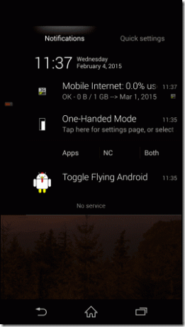 Käyttö yhdellä kädellä Android 7:ssä