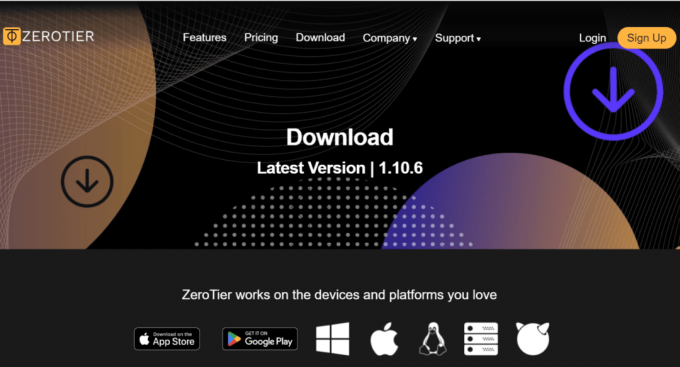 Laden Sie das Windows-Installationspaket ZeroTier One.msi von der ZeroTier-Website herunter.