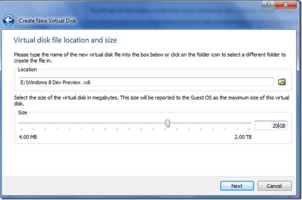 Installation de Windows 8 sur Virtual Box 4