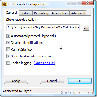 Callgraph-konfigurasjon