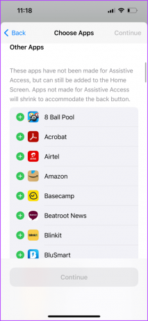 escolha outros aplicativos para acesso assistido ao iPhone