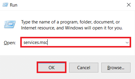 Πληκτρολογήστε services.msc στο πλαίσιο διαλόγου εκτέλεσης και κάντε κλικ στο OK.