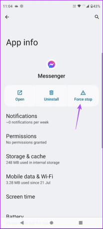 บังคับให้หยุด Messenger Android 3