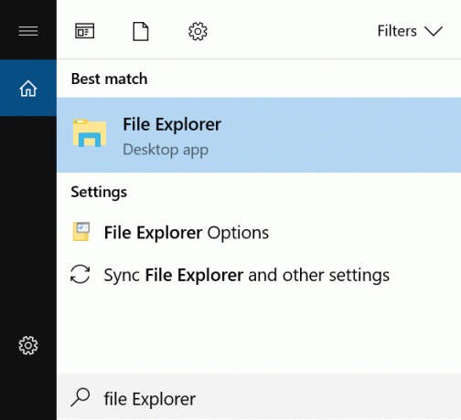 Åpne Filutforsker med Windows Search | Reparer skrivebordsikon som mangler på Windows 10