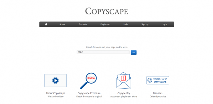 Sitio web de Copyscape 