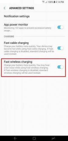 Aktiver hurtig trådløs opladning på Samsung Galaxy S8 eller Note 8