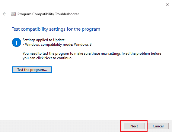 Faceți clic pe Următorul pentru a continua. Remediați eroarea 1105 Discord în Windows 10