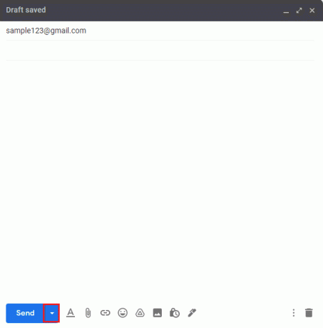 fai clic sull'icona della freccia verso il basso accanto al pulsante Invia in Gmail
