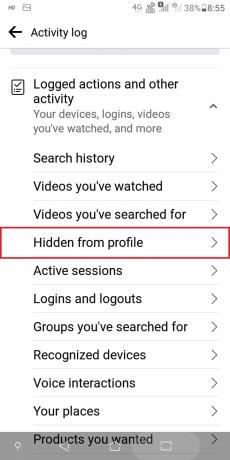 Facebook'ta gizli gönderileri görmek için Profilden gizli'ye dokunun. 