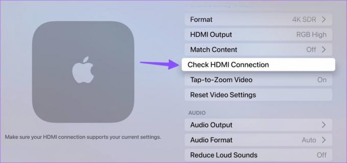 Kontrollera HDMI-anslutningen på Apple TV