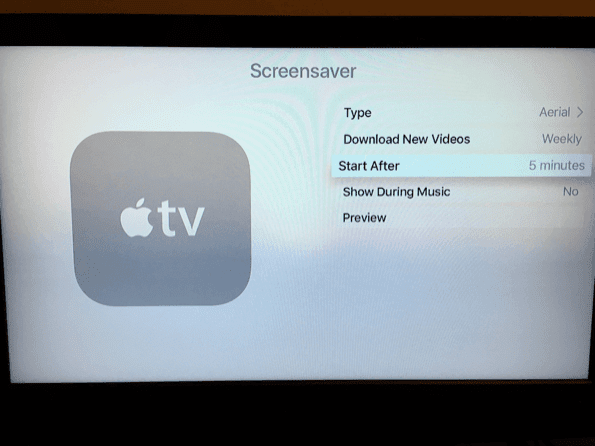 Ruhezustandseinstellungen des Apple TV-Bildschirmschoners 3