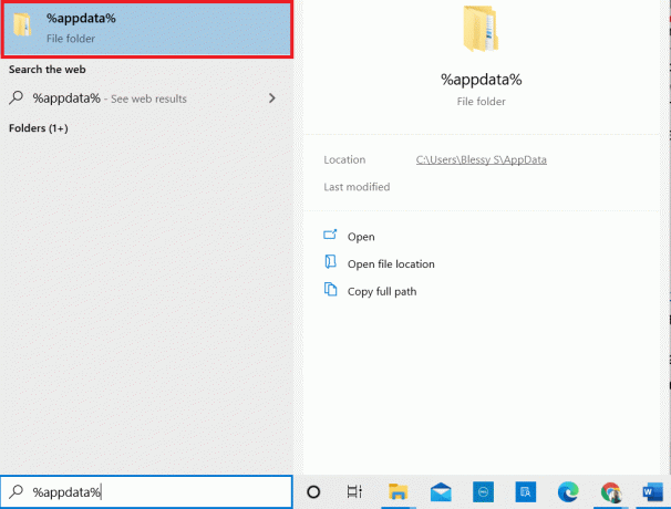 presione la tecla de Windows y abra la carpeta itinerante | cómo arreglar RESULT_CODE_HUNG