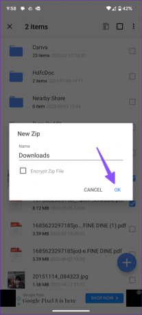 hur man skapar en zip-fil på Android-telefoner 5
