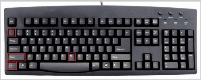 apăsați simultan tastele ctrl, shift, tilde și n pe tastatură
