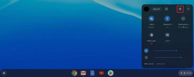 Klik widget Waktu dan buka Pengaturan di Chromebook Anda. Cara Memperbaiki Keyboard Chromebook Tidak Berfungsi