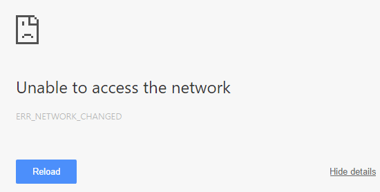 Corrigir ERR_NETWORK_CHANGED no Chrome