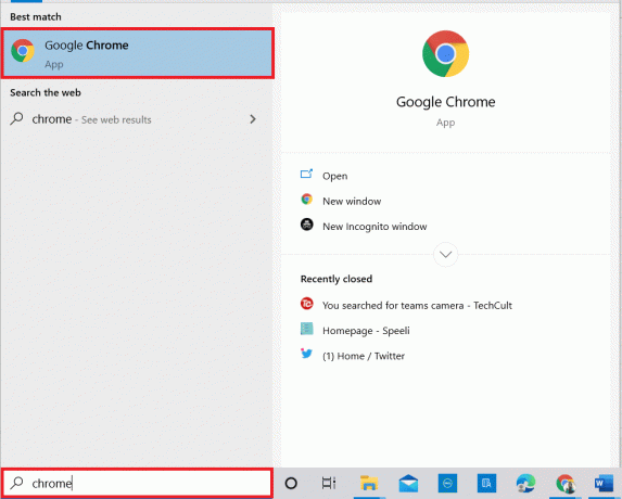 กดปุ่ม Windows พิมพ์ Google Chrome แล้วเปิดใช้