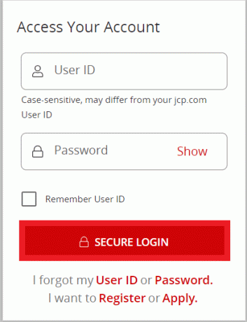 사용자 ID와 비밀번호를 입력하고 SECURE LOGIN을 클릭합니다.