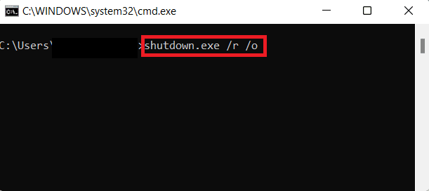 comando shutdown.exe no prompt de comando | Como inicializar no modo de segurança no Windows 11