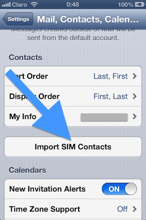 Importer Sim-kontakter