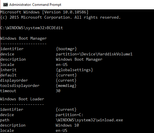 BCDEdit cmd