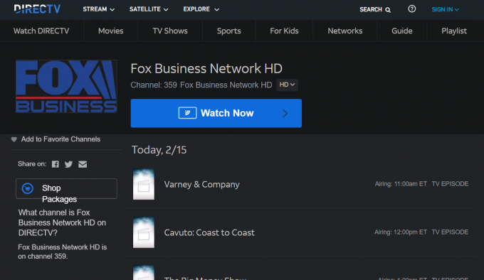 FOX Business Network oldal