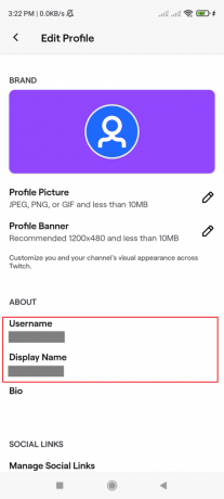 მომხმარებლის სახელი და საჩვენებელი სახელი Twitch-ზე