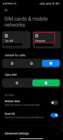 valige SIM-kaart, mille kaudu mobiilset andmesidet kasutate. Järjekorras allalaadimise parandamine Androidis