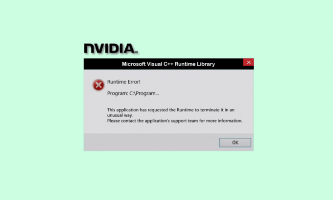 แก้ไขข้อผิดพลาดรันไทม์ NVIDIA Geforce Experience C++