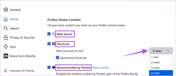 علامة تبويب محتوى الصفحة الرئيسية لمتصفح Firefox Pt 1