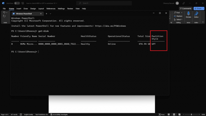 Jūs redzēsiet kolonnu Partition Style un zem tās tiks minēts, ja disks izmanto MBR vai GPT partition | Kā pārbaudīt MBR vai GPT operētājsistēmā Windows 10