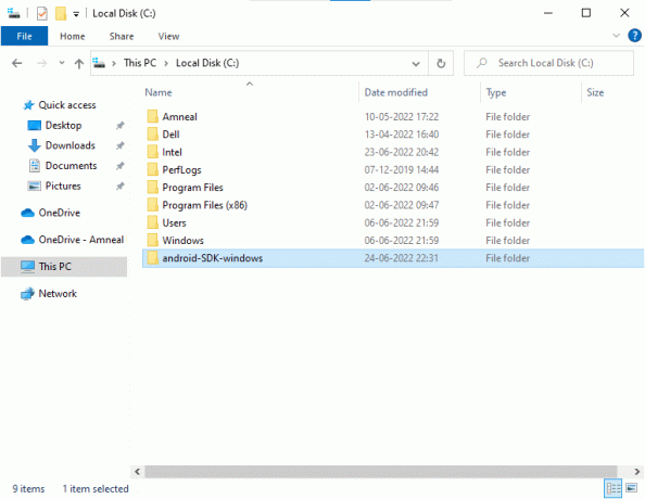gå til mappen for SDK-installasjon. Reparer AdbwinApi.dll mangler feil i Windows 10