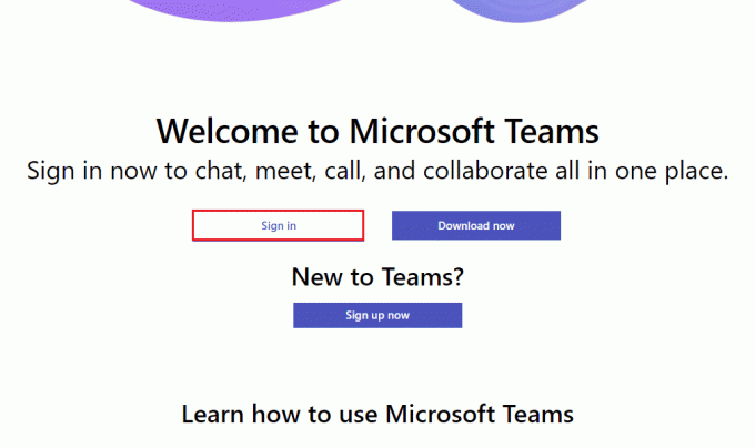 Visita l'app Web di Microsoft Teams e accedi al tuo account Microsoft