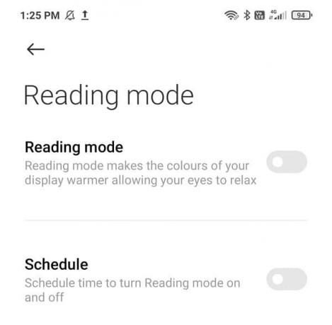 Modalità di lettura su Android