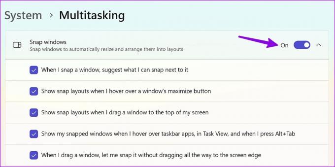 snap-venster inschakelen op Windows 11