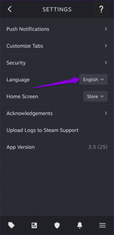 Ändra språk i Steam för Android eller iPhone