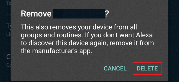 휴지통 아이콘 - DELETE를 탭하여 장치를 삭제 | Alexa 앱에서 장치를 제거할 수 없는 이유는 무엇입니까?