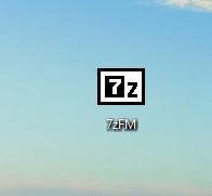 Fügen Sie das kopierte Element 7zFM-Anwendung auf dem Desktop ein