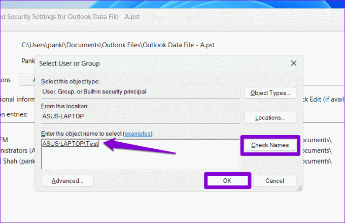 Legg til en bruker for eierskap av Outlook-datafiler
