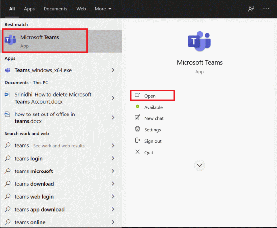 Ανοίξτε το Microsoft Teams