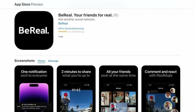 แอป BeReal บน iOS