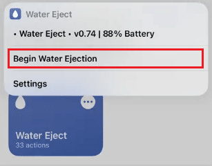 Trykk på Start Water Ejection | avdugge frontkameraet på min iPhone