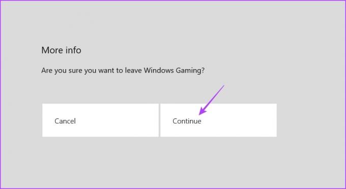 butonul Continuare al Xbox Insider Hub