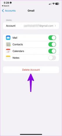 odstranit e-mailový účet na iPhone