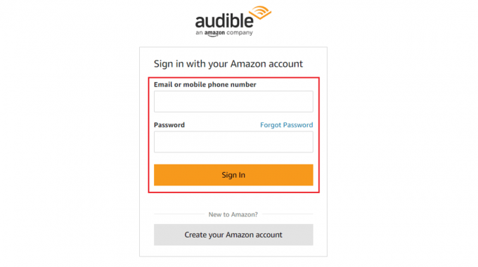 Külastage Audible'i veebisaiti ja logige oma kontole sisse, kasutades CRdenetials | tühistage oma telefonis Audible'i tellimus